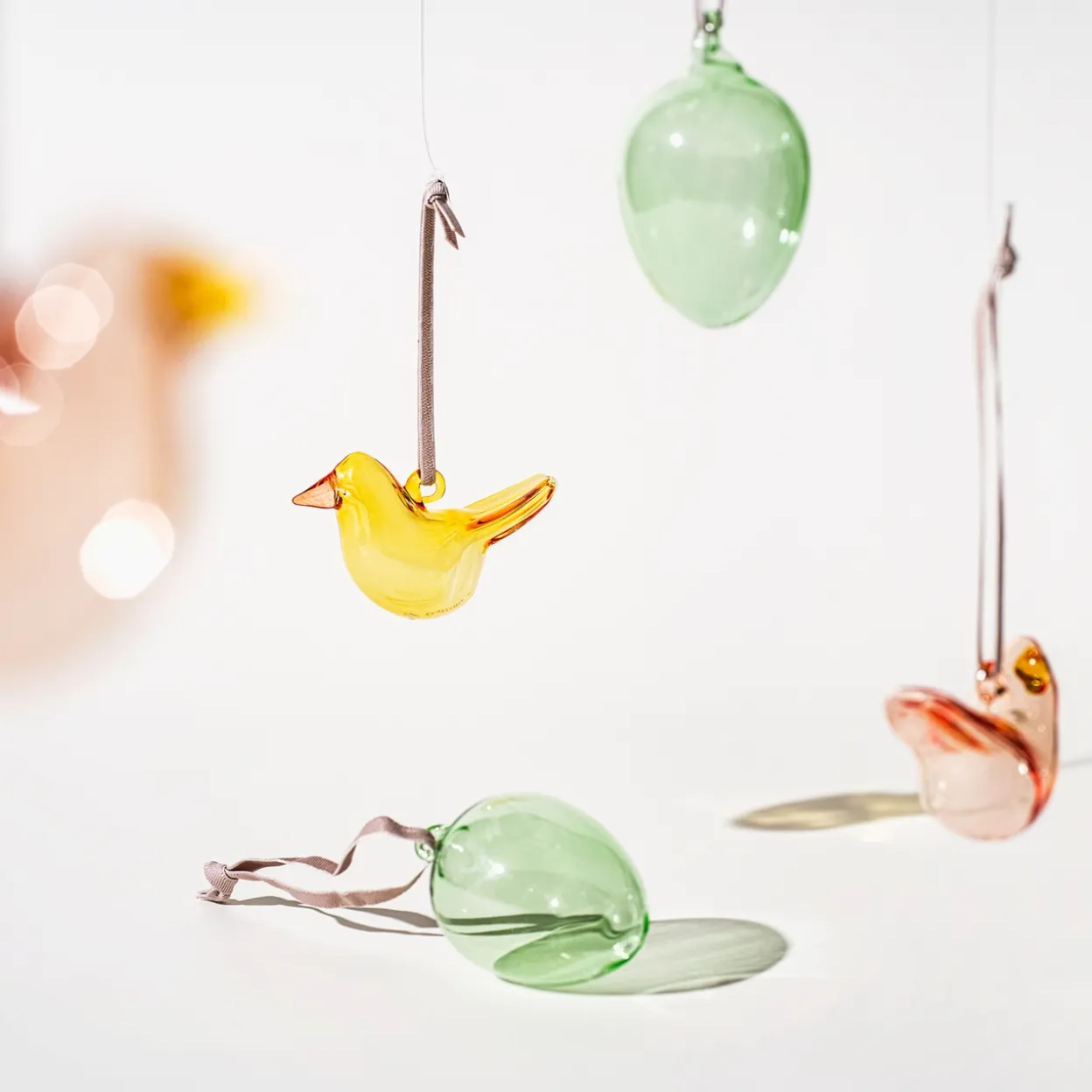 Glas ägg 60mm grön 3st