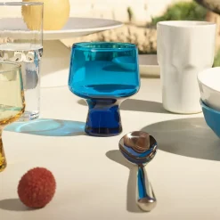 Glas på fot 29cl elektrisk blå 2-pack