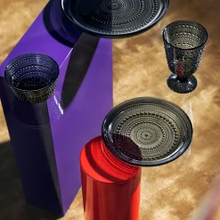 Glas på fot 26cl mörkgrå 2-pack