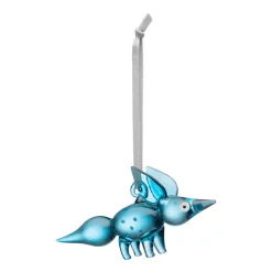 Glasdekoration stående 115mm blå