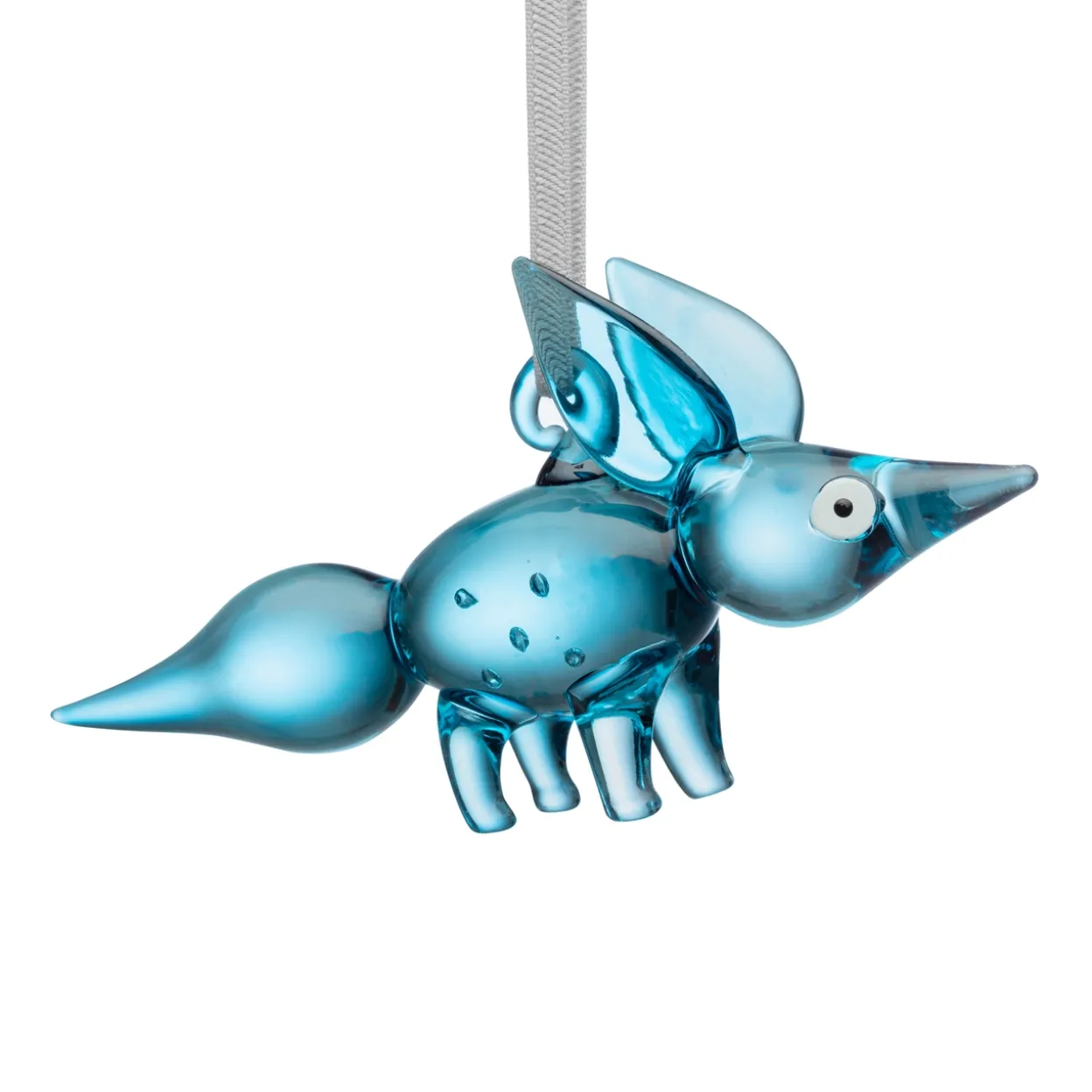 Glasdekoration stående 115mm blå