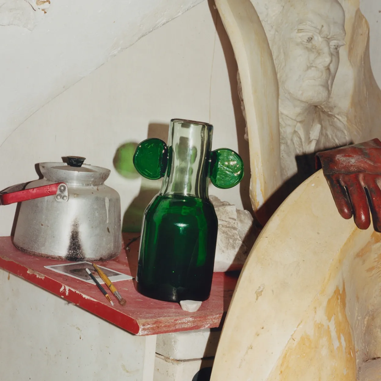 Glaskonst vas 250mm grön-ljusgrön