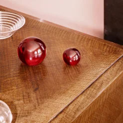 Glassfär 8cm karmint röd