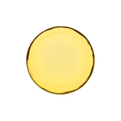 Glasunderlägg 9cm eldgul