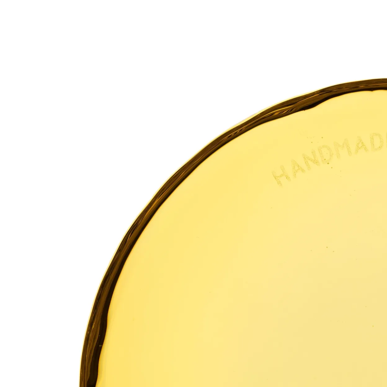 Glasunderlägg 9cm eldgul