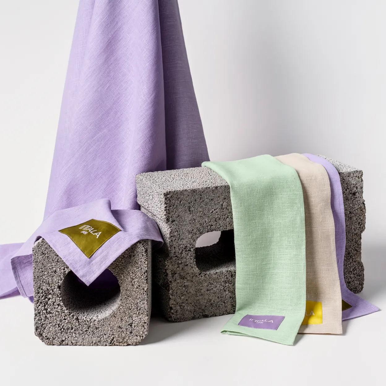 Kökshandduk 47x65cm lila-oliv