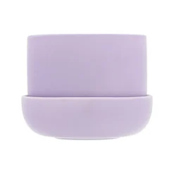 Kruka med fat ljus lila S