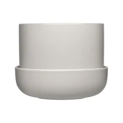 Kruka med Fat ljusgrå S