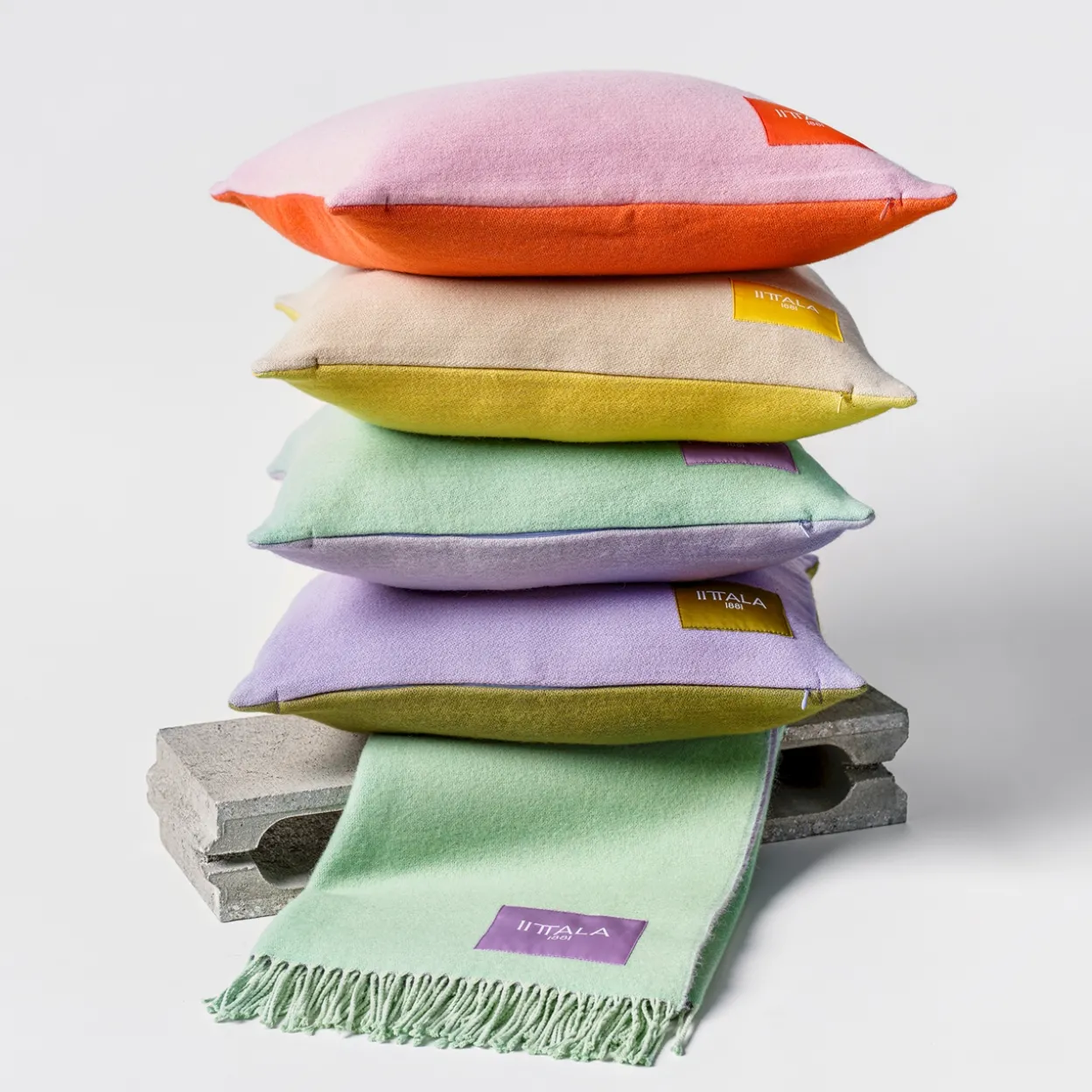 Kuddfodral 48x48cm rosa-orange