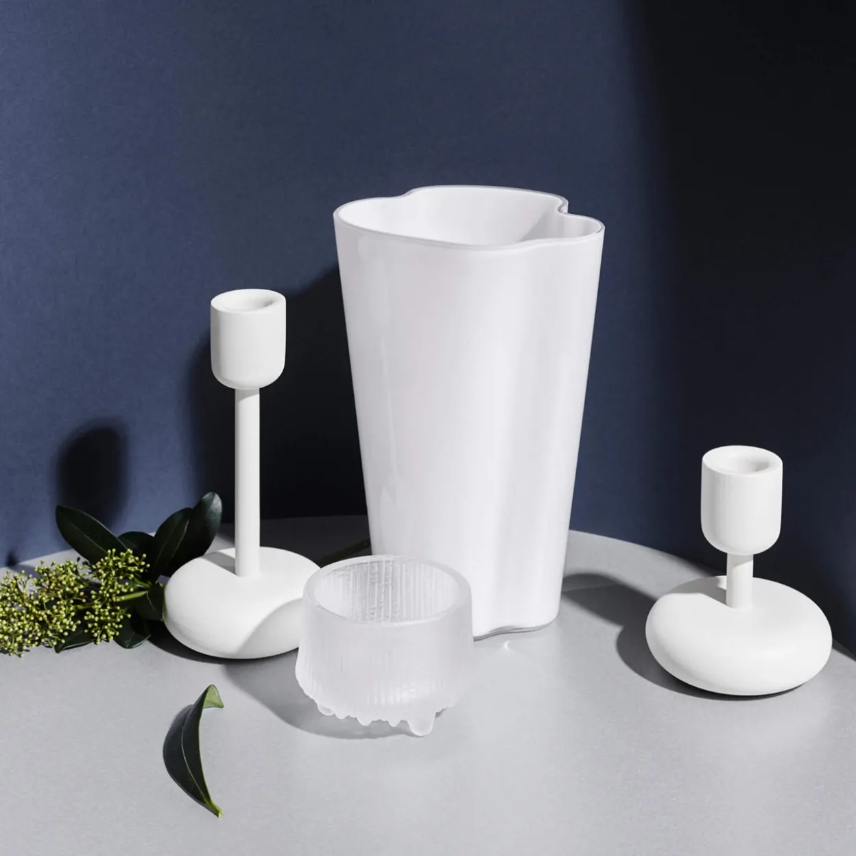 Ljuslykta 65mm matt frostad