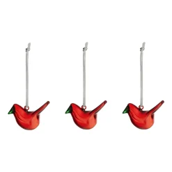 Mini glasfågel röd 3st