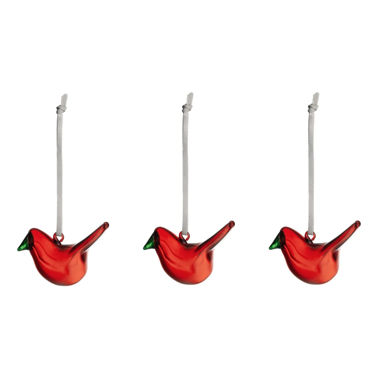 Mini glasfågel röd 3st