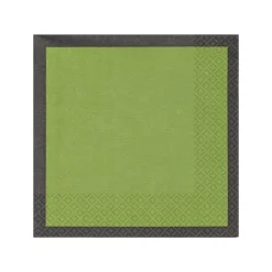 Pappersservett 33x33cm mossgrön-svart