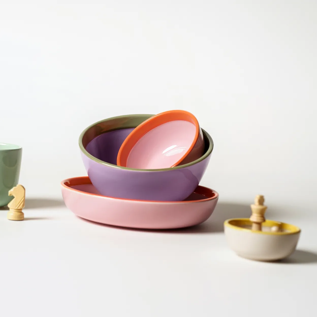 Skål 13cm beige-gul