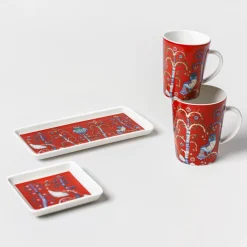 Tallrik rektangulär 12x24cm röd