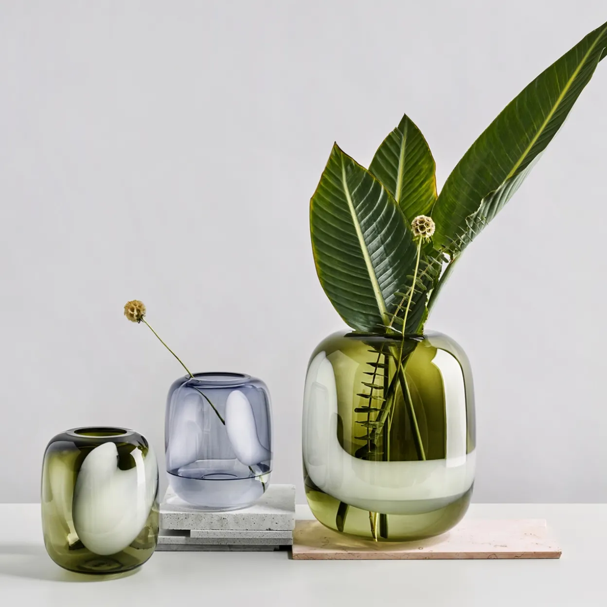 Vas 320mm moss grön