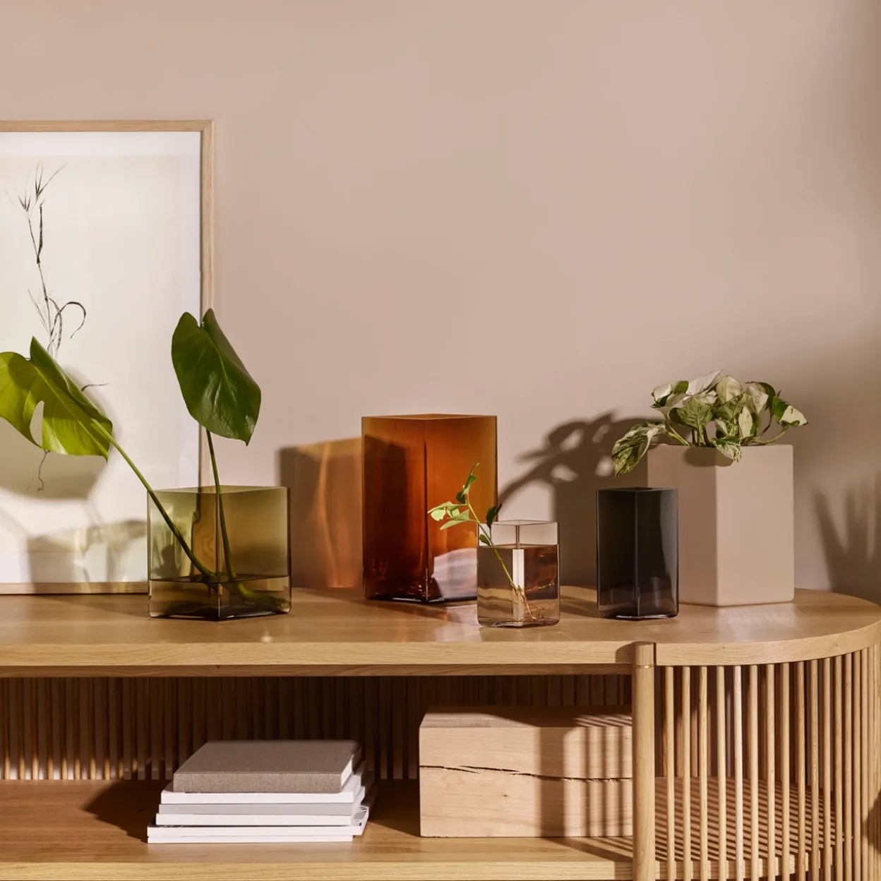 Vas 205x180mm moss grön